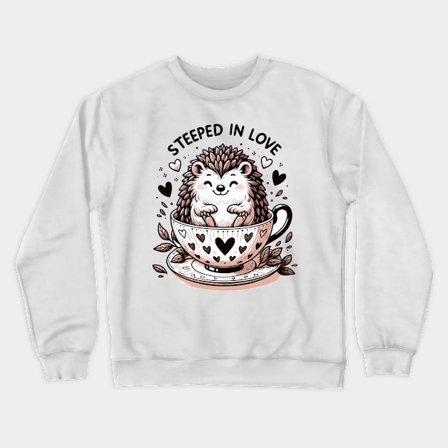 Cozy Hedgehog Tea Time Crewneck Sweatshirt by WEARWORLD